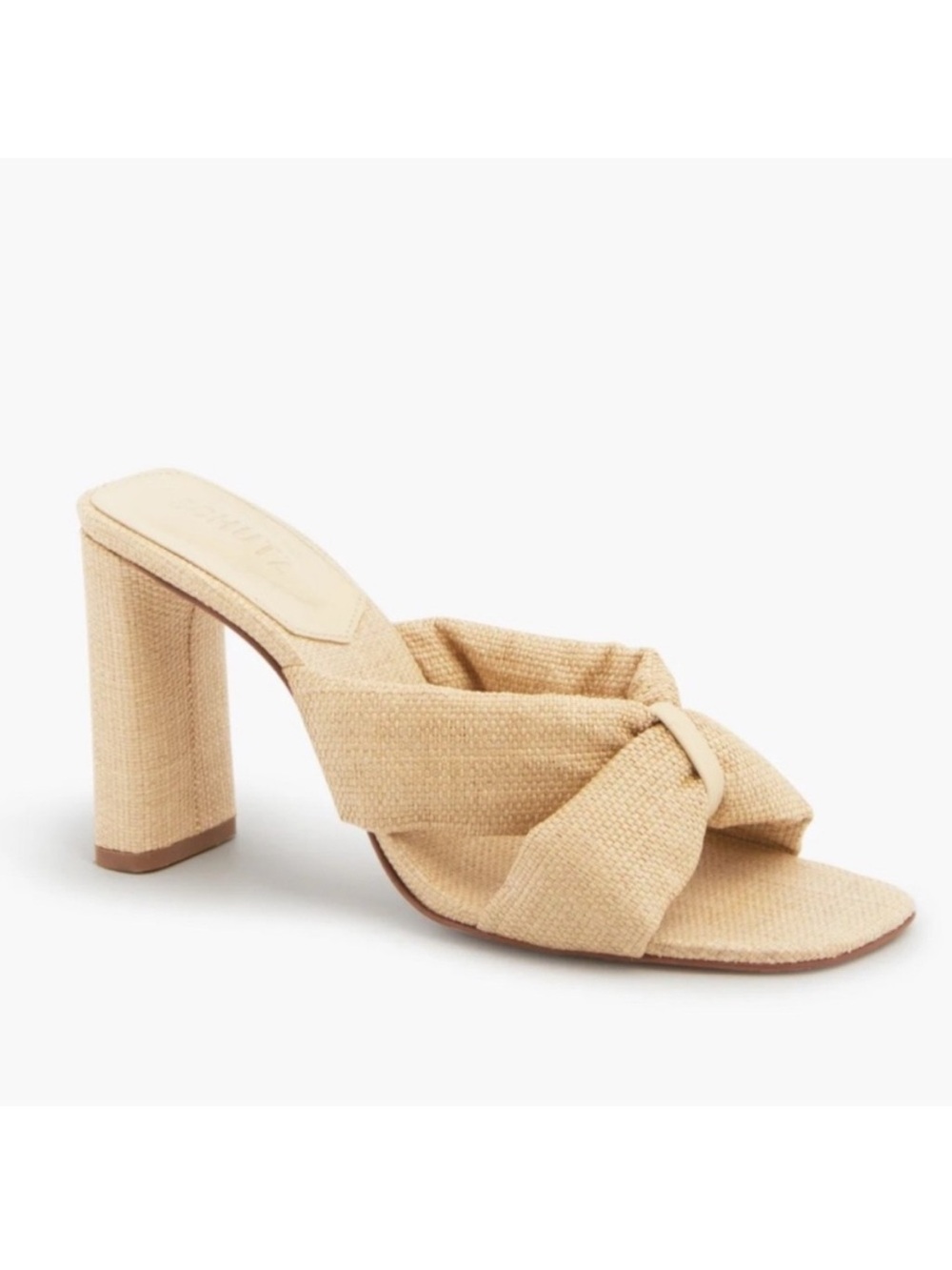 Schutz Fairy High Heel Sandal Raffia Woven Natural Euro Summer 9